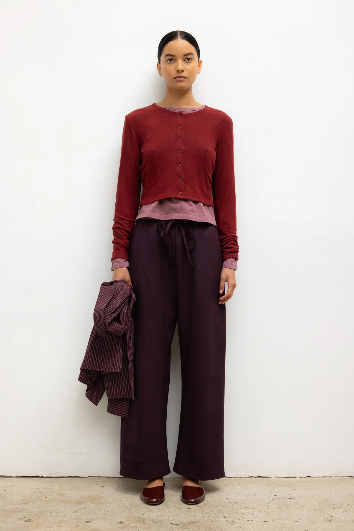 LESET Lauren Crop Cardigan II - Pinot
