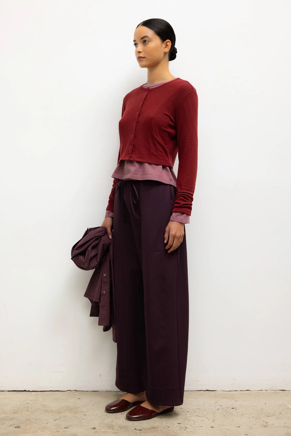 LESET Lauren Crop Cardigan II - Pinot