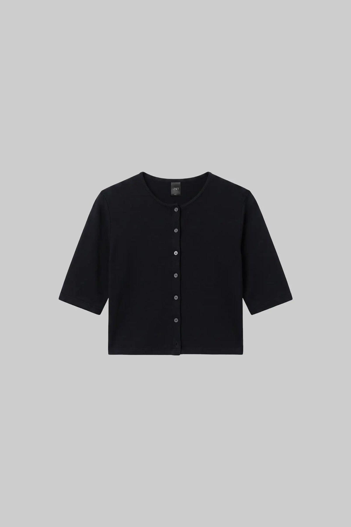 Leset Lauren Mid Sleeve Cardigan Black