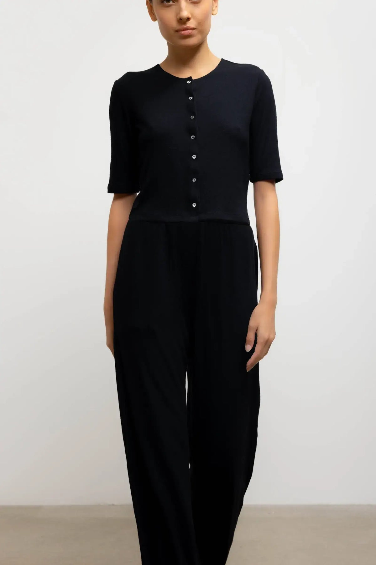 Leset Lauren Mid Sleeve Cardigan Black