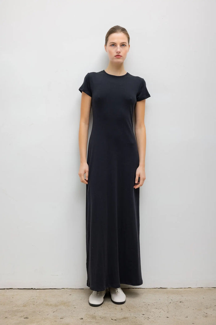 Leset Nando Short Sleeve Maxi Dress Black