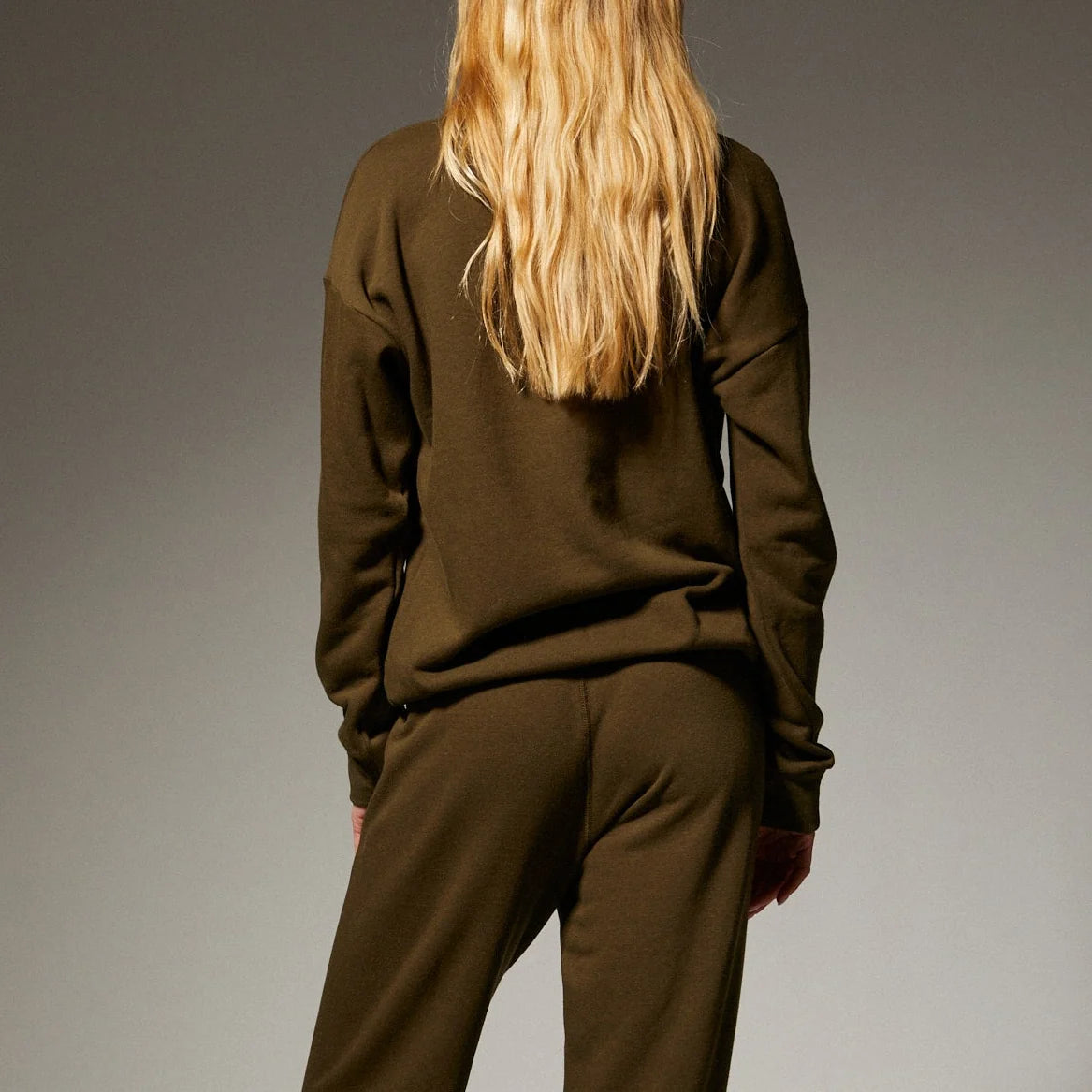 SPRWMN Heart Sweatshirt Olive/White