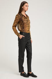 SPRWMN SOPHIA CIGARETTE TROUSERS - BLACK LEATHER