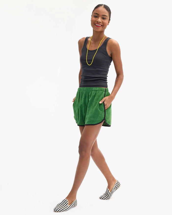 Clare V. Le Plage Shorts in Basil
