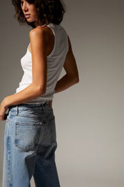 SPRWMN Cotton Racer Tank - White