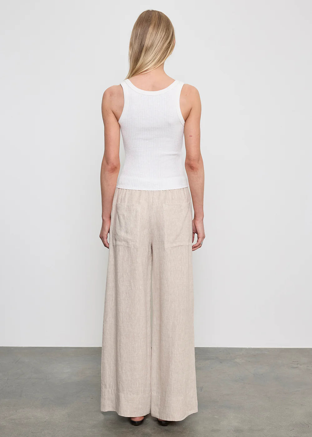 Enza Costa Military Rib Crop Tank in Undyed