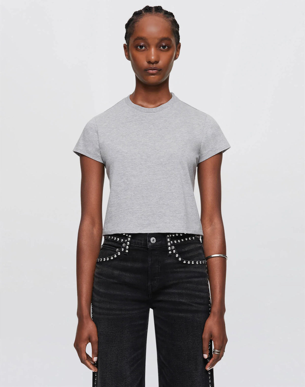 Re/done HANES 1950S BOXY TEE heather grey