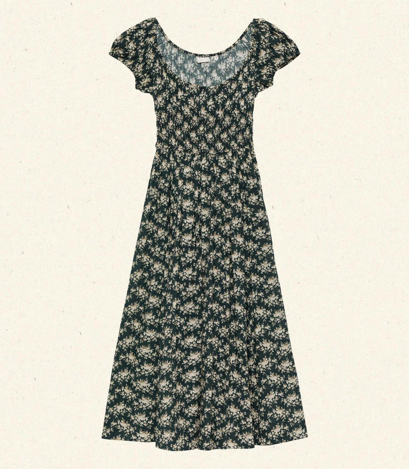 Dôen QUINLEY DRESS IN NOIR ROSIER FLORAL
