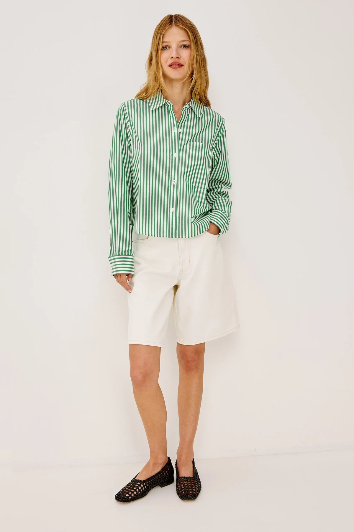 Rails Ramy shirt Emerald Stripe