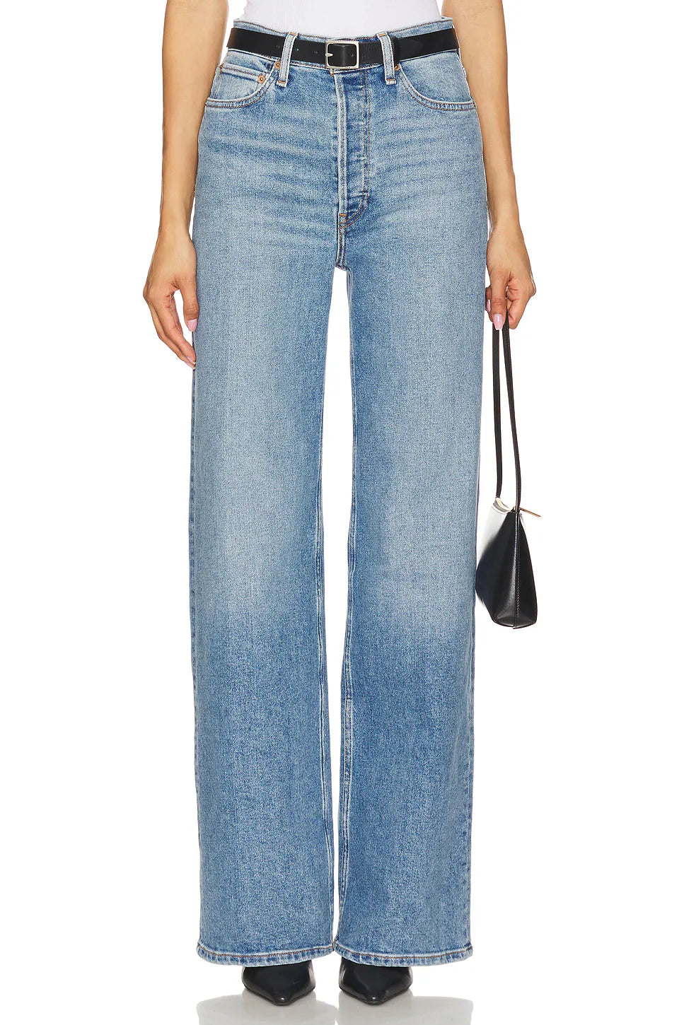 Re/Done 70s Ultra High Rise Wide Leg Media Noche