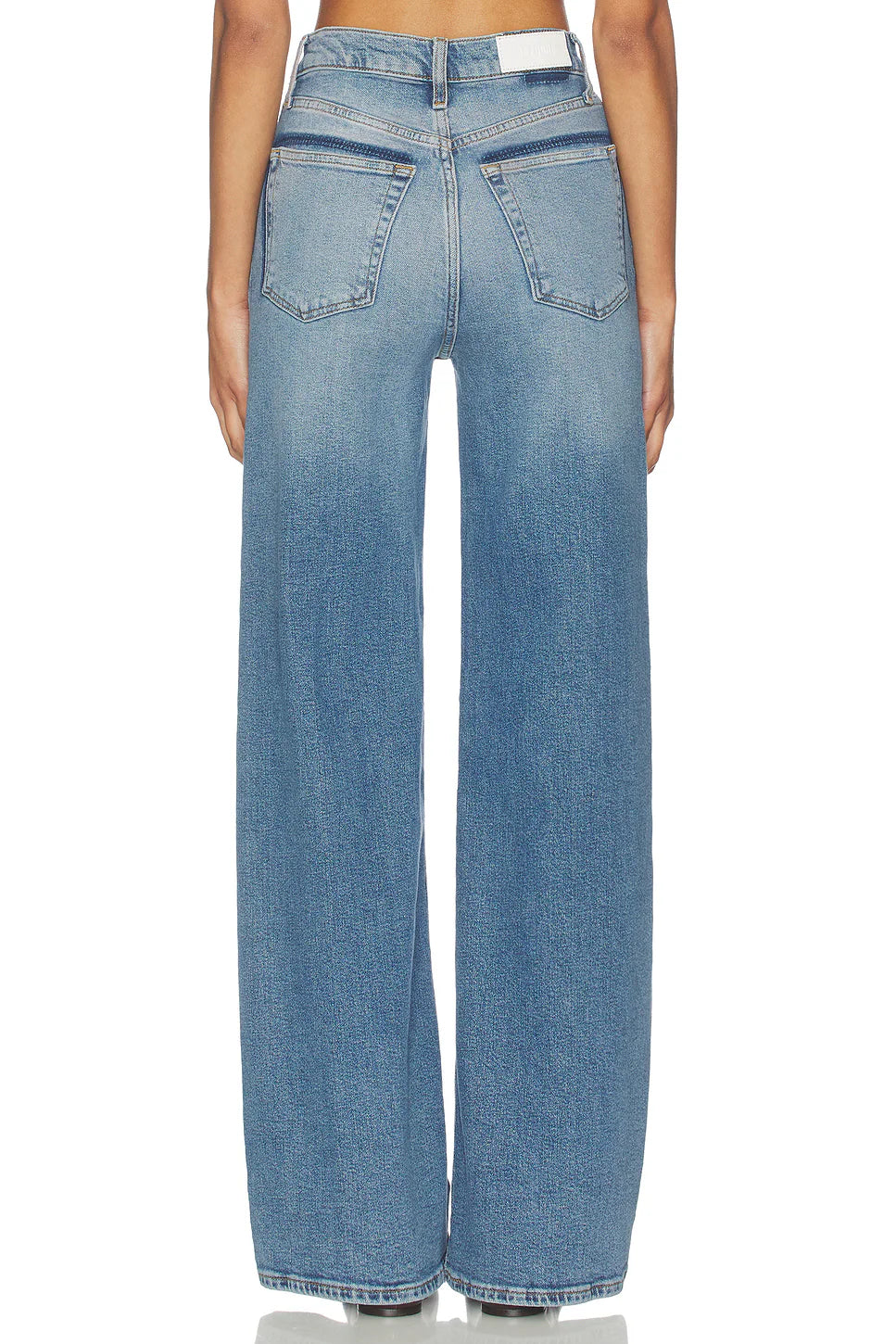 Re/Done High Rise Wide Leg Jeans - Mid 70's Shadow