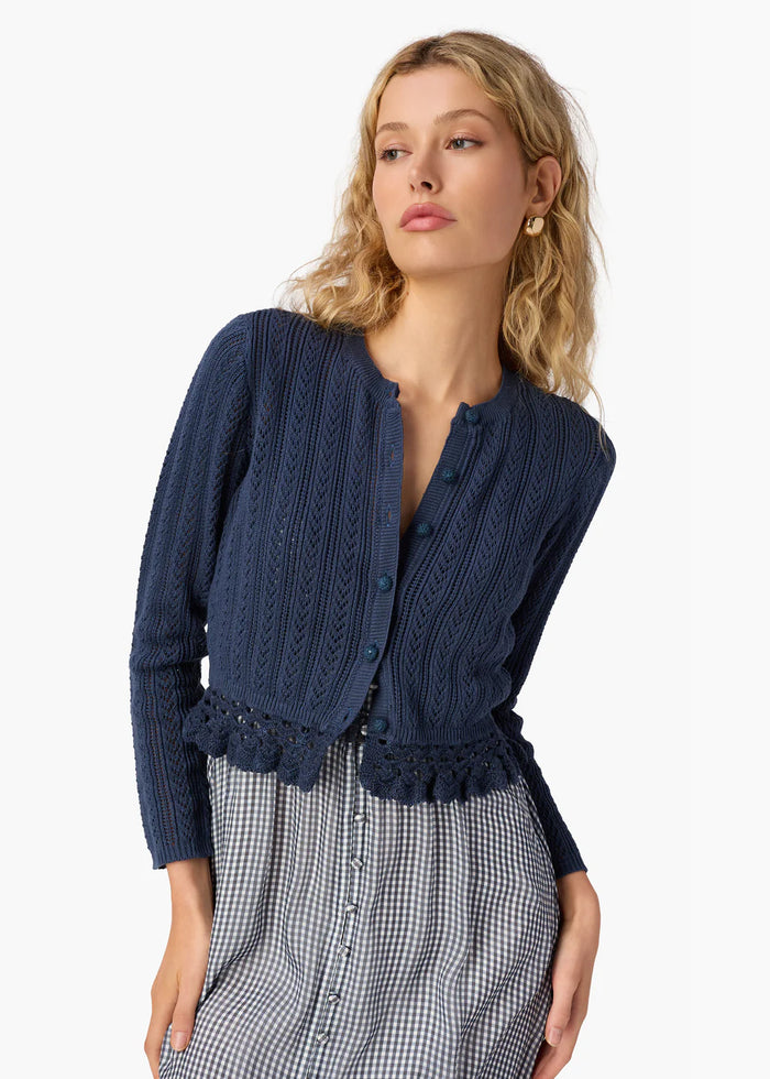 Cami NYC Lilibeth Pointelle Cardigan Moody Blue