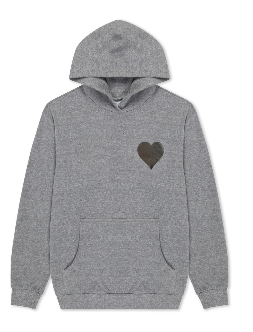 SPRWMN DARK GREY/ SILVER HEART HOODIE