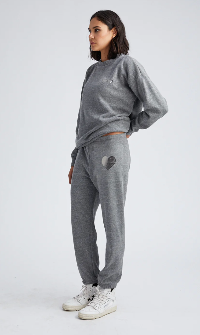 SPRWMN DARK GREY/ SILVER HEART SWEATPANTS