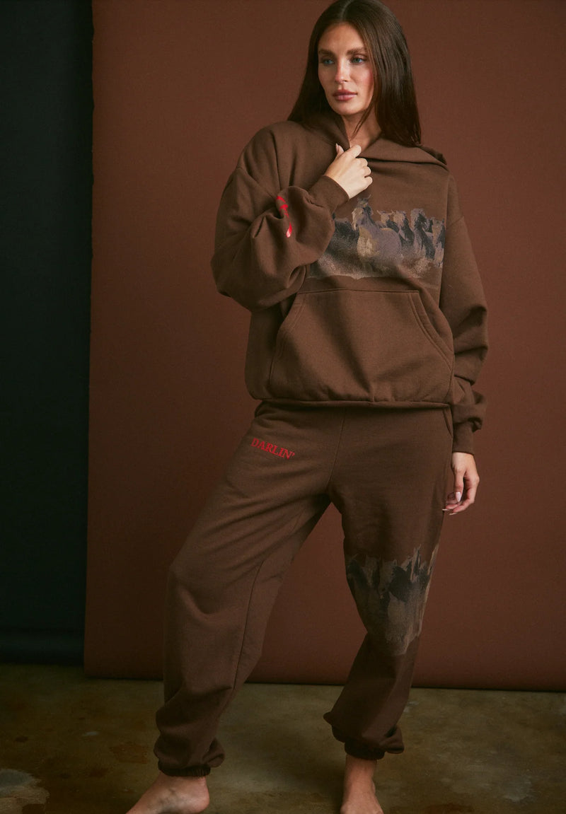 Darlin' WILD HORSE SWEATPANTS - TOBACCO