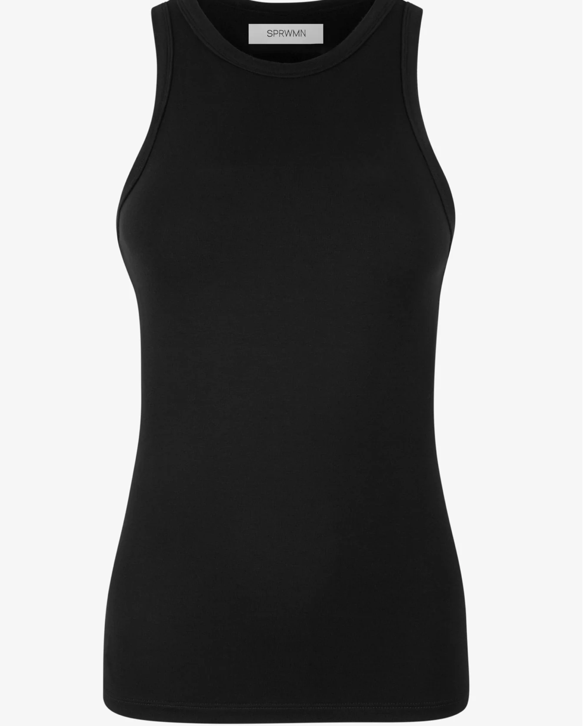 SPRWMN Light French Terry Front Racer Tank Black