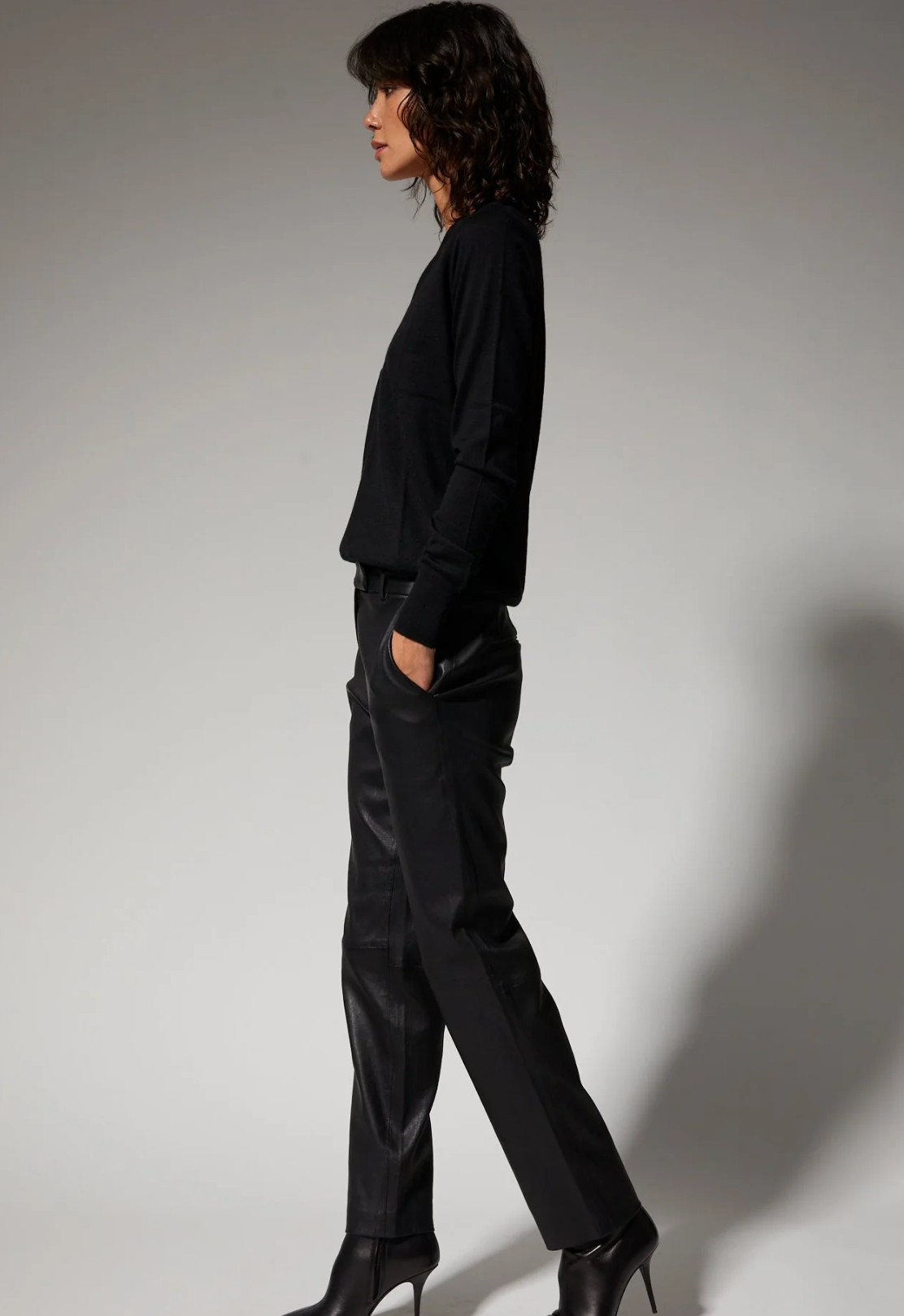 SPRWMN Sophia Leather Cigarette Trousers Black