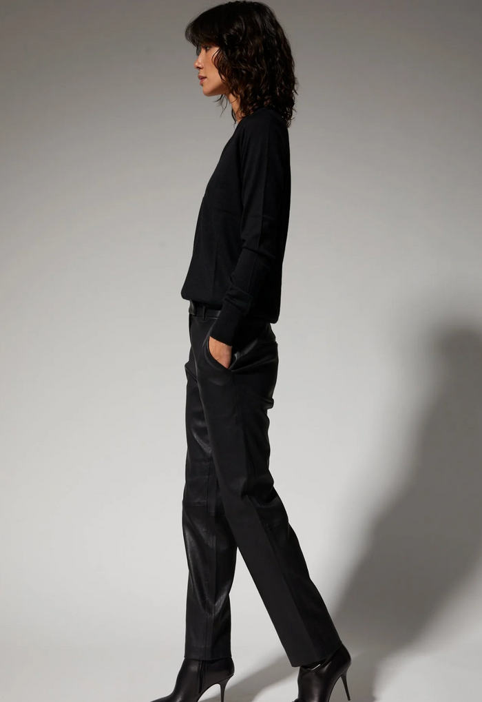 SPRWMN Sophia Leather Cigarette Trousers Black