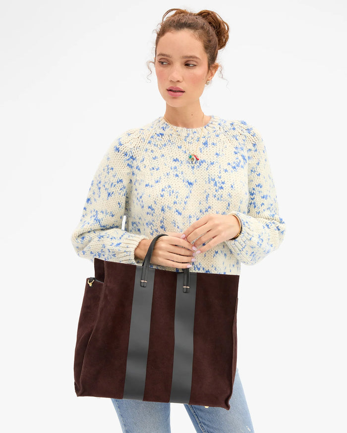 Clare V. SIMPLE TOTE TRUFFLE SUEDE