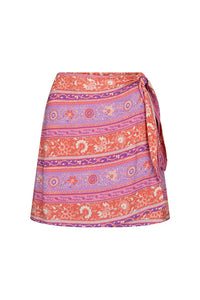 Spell SUNSHINE BANDIT WRAP MINI SKIRT Cayenne