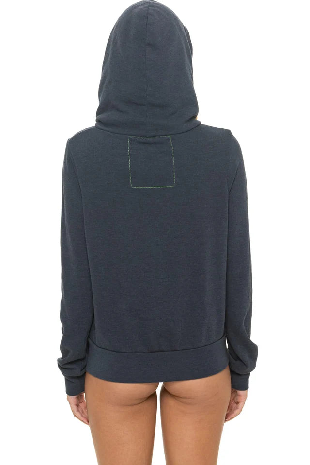 Aviator Nation 5 STRIPE AMERICA ZIP HOODIE - CHARCOAL // USA