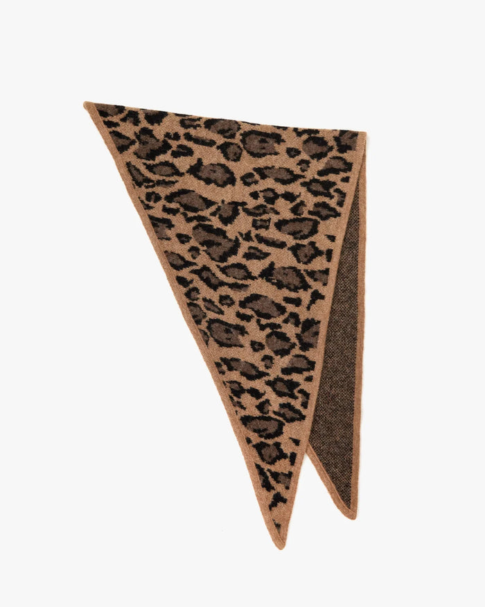 Clare V. TRIANGLE SCARF Camel Jaguar