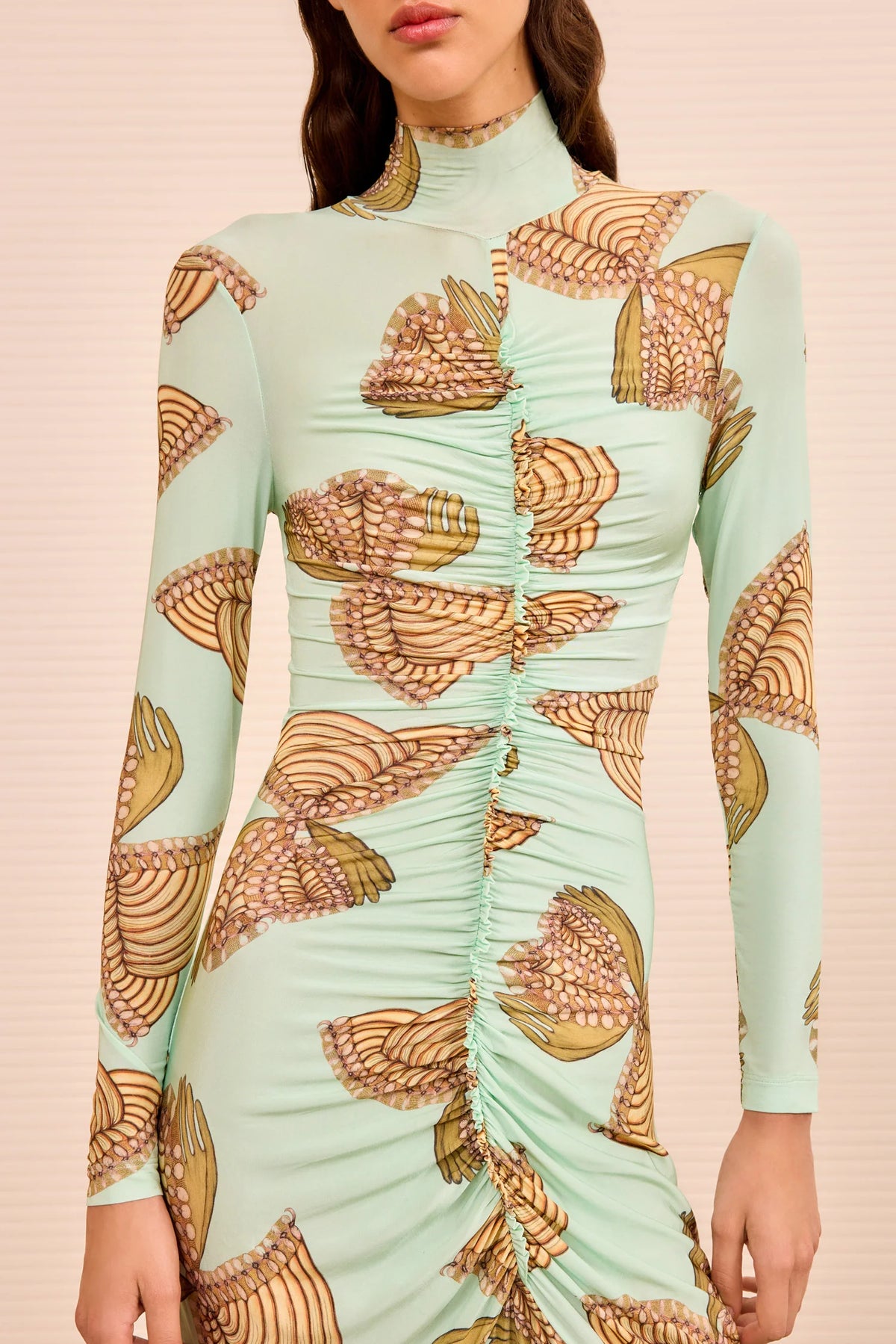 Ulla Johnson Ida Ruched Turtleneck Dress