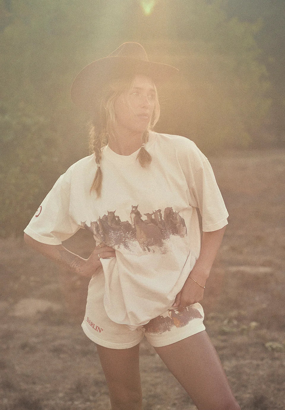 Darliin' WILD HORSE Short Sleeve - Creme
