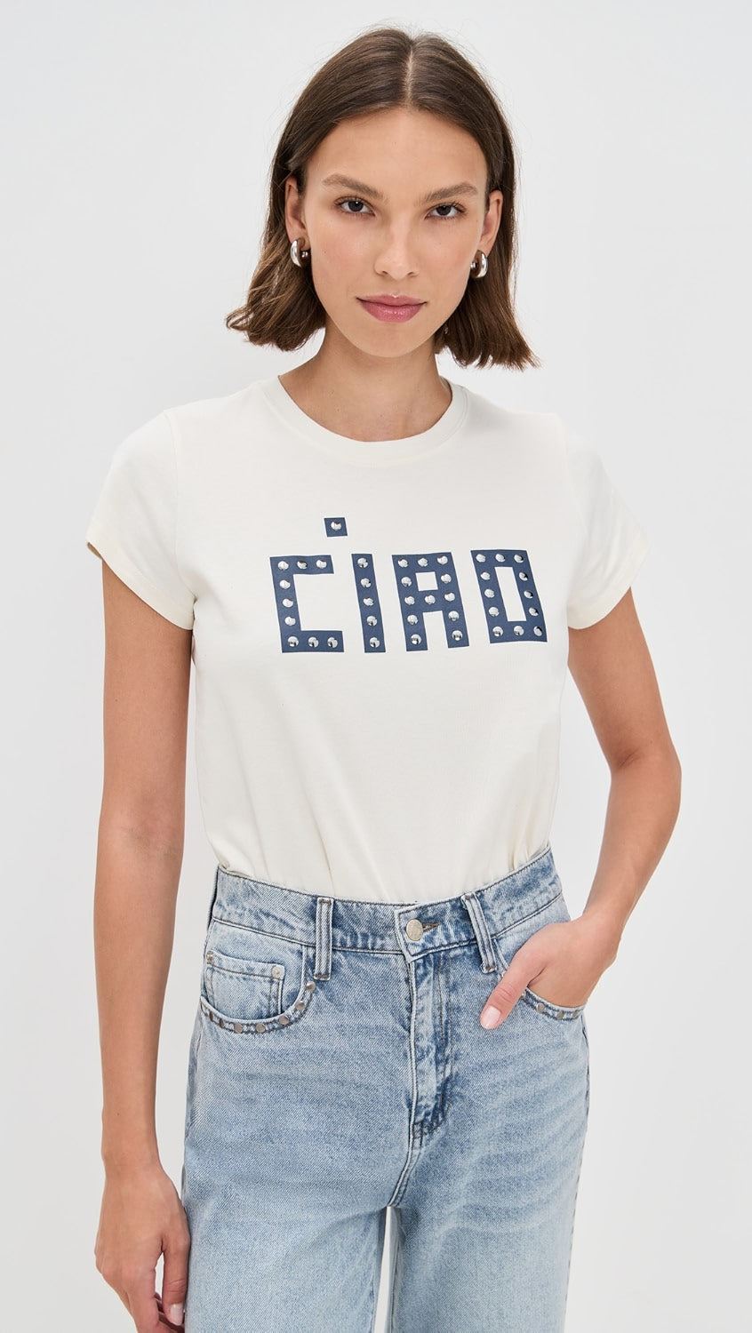 Clare V. Ciao Classic Tee With Studs