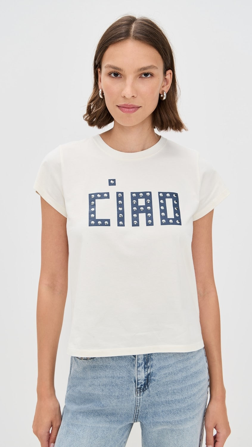 Clare V. Ciao Classic Tee With Studs