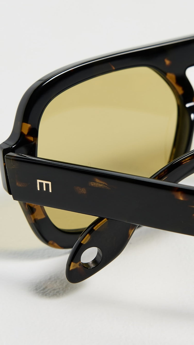 ELISA JOHNSON JANE Dark Brown Tort Olive Green Lens