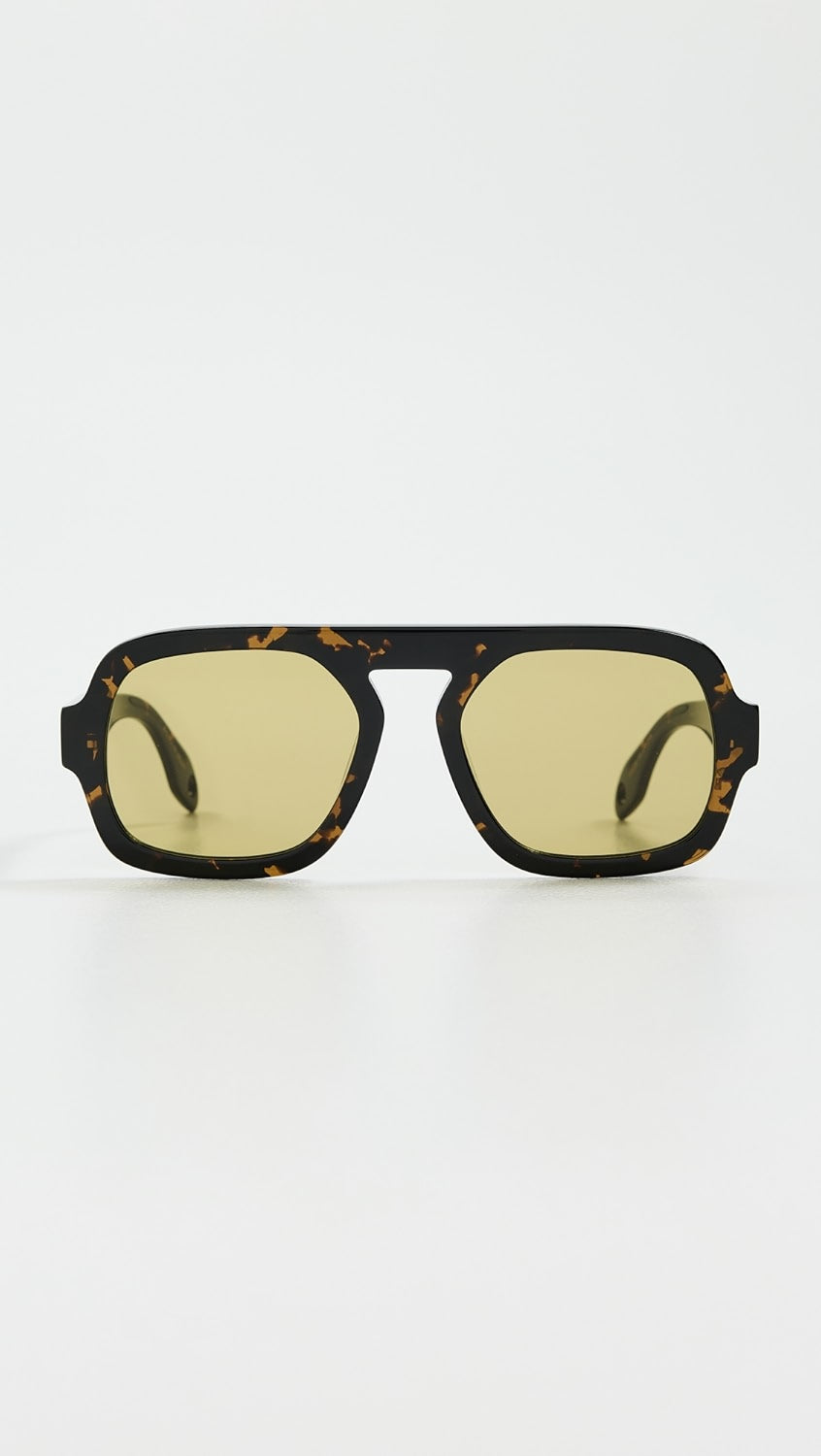 ELISA JOHNSON JANE Dark Brown Tort Olive Green Lens