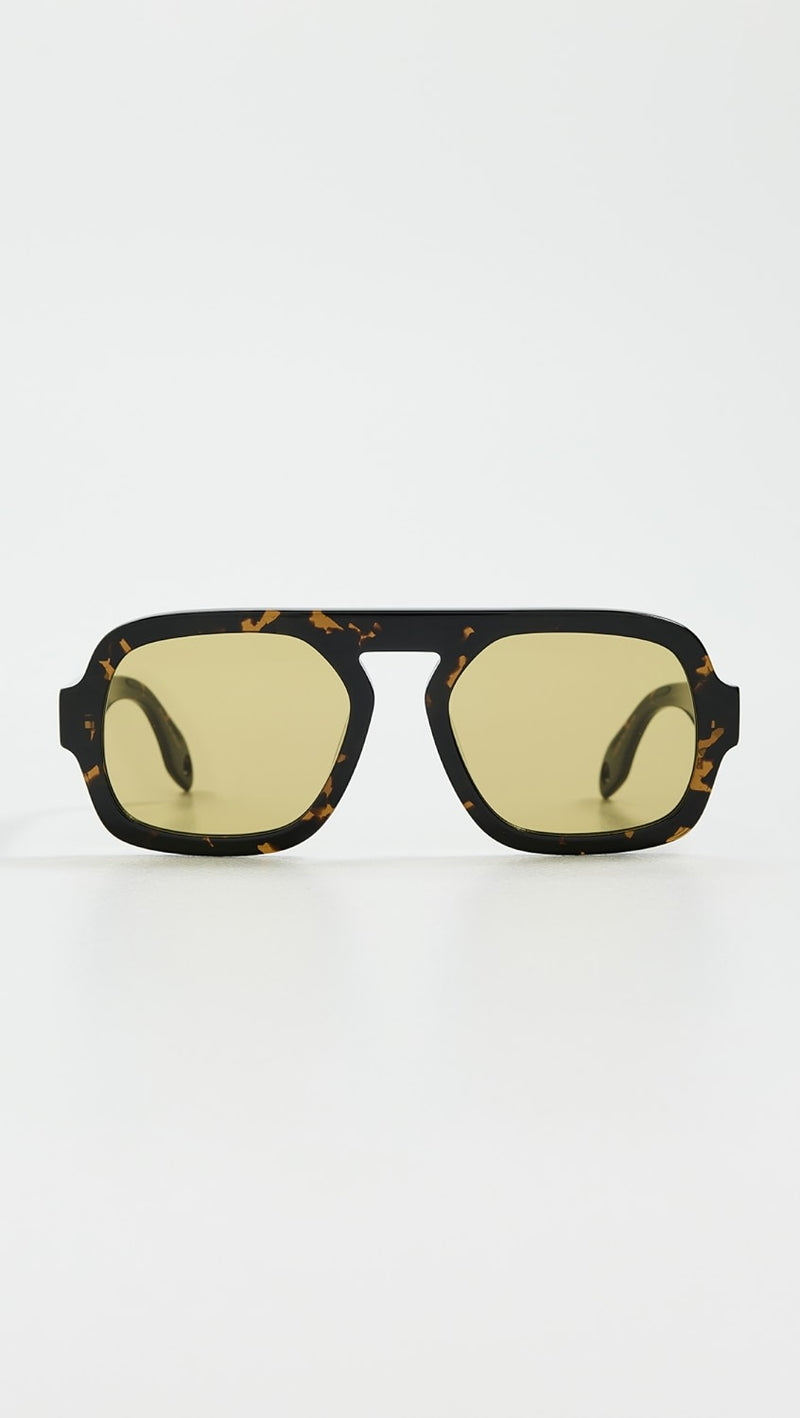 ELISA JOHNSON JANE Dark Brown Tort Olive Green Lens