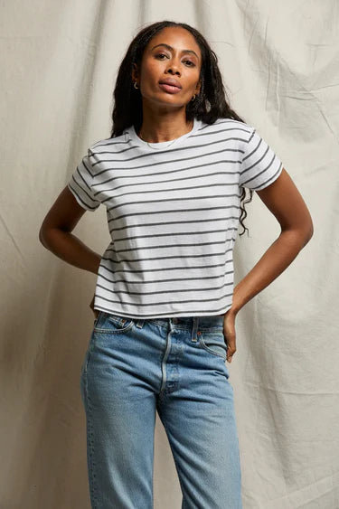 Perfectwhitetee everett stripe jersey striped short sleeve tee