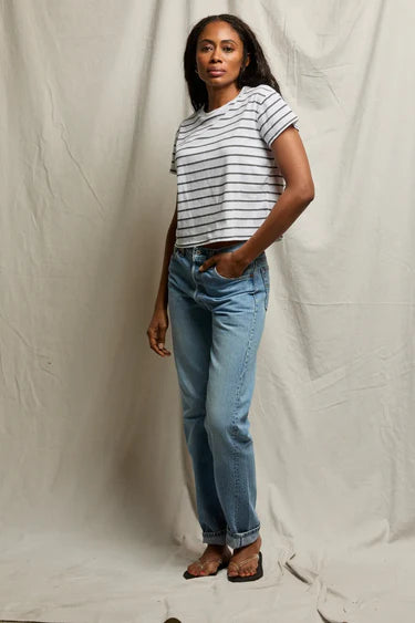 Perfectwhitetee everett stripe jersey striped short sleeve tee