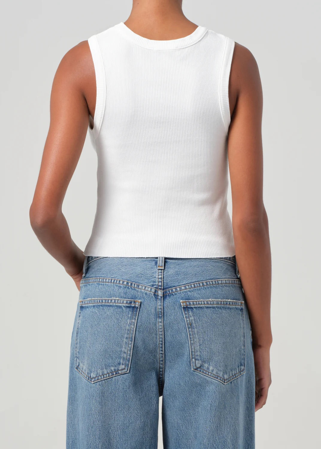 AGOLDE Shrunken Poppy Tank In White