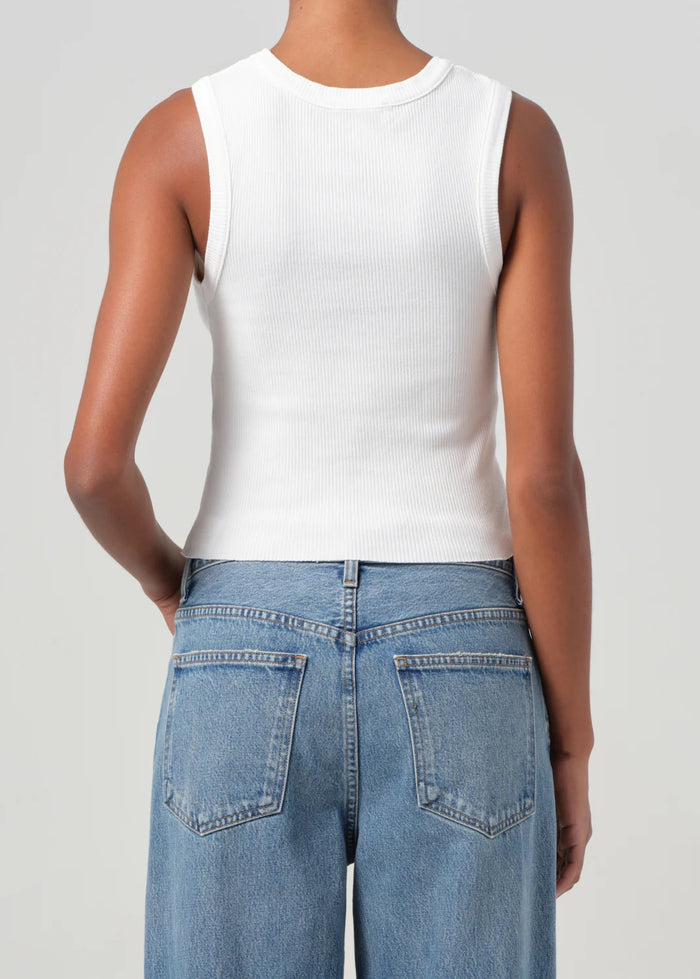 AGOLDE Shrunken Poppy Tank In White