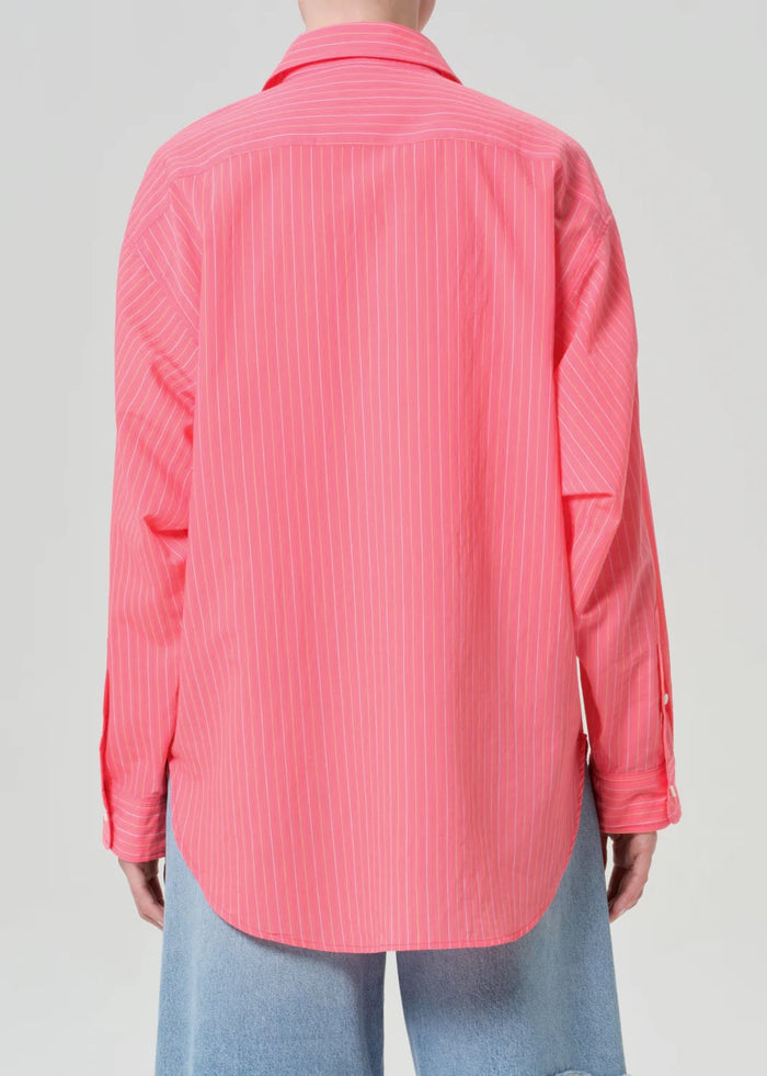 AGOLDE Sona Shirt In Fontana Stripe/Candy