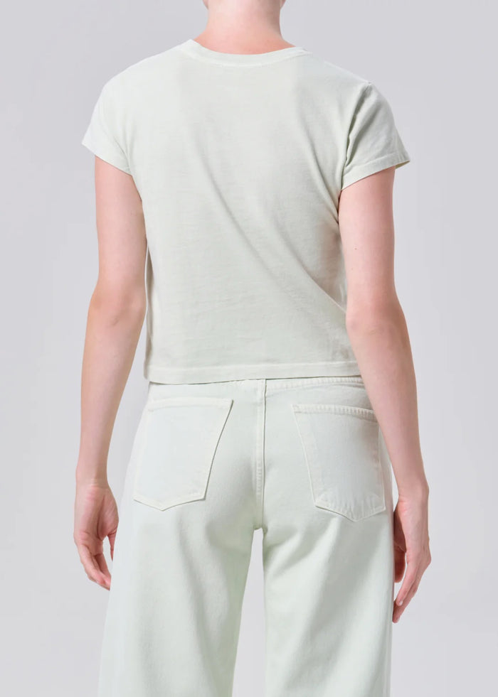 AGOLDE Adine Shrunken Tee In Mint Cream