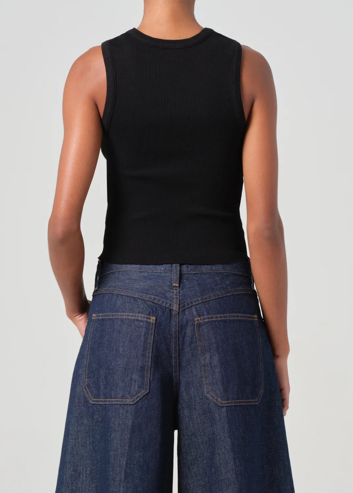 AGOLDE Shrunken Poppy Tank In Black