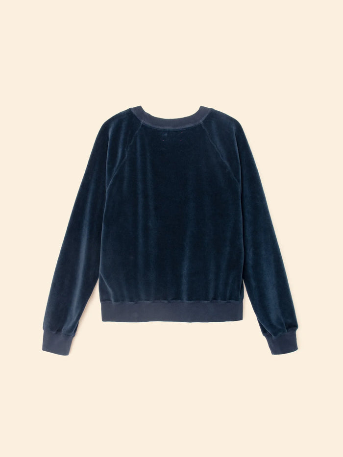 Xirena Sapphire Pierre Velour Sweatshirt : Sapphire