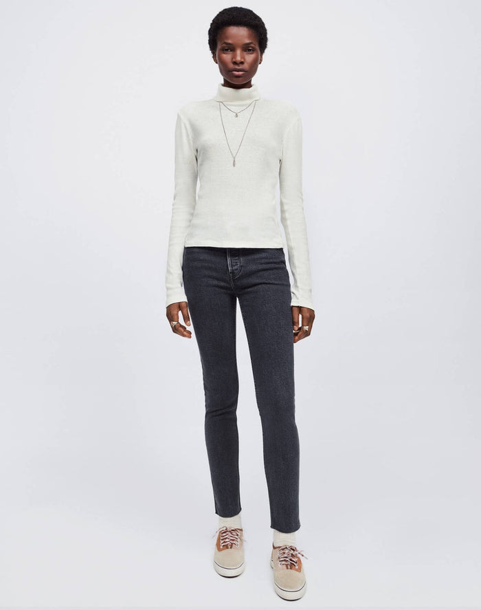 RE/DONE Extra Stretch High Rise Ankle Crop Onyx Fade